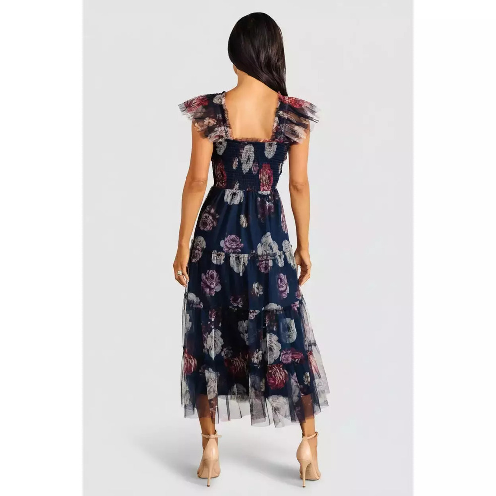 Baltic Born - Clementine Tulle Midi Dress | Navy Floral - 2XL - Picture 2 of 6